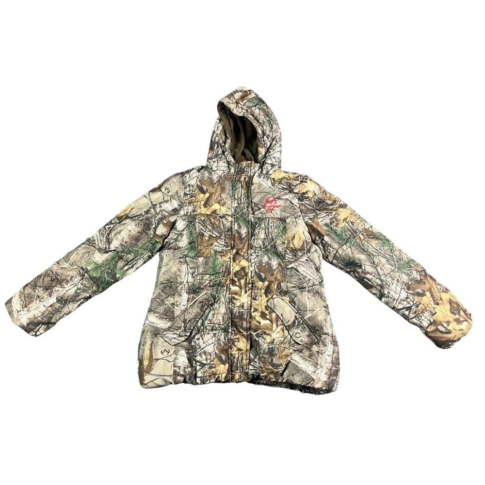 Realtree Xtra Camo Hooded Parka Jacket Womens Large Insulated Hunting Coat